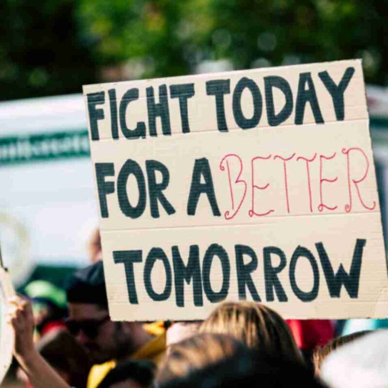 Fight Today for a Better Tomorrow,' symbolizing collective action for climate justice.